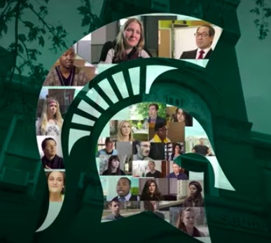 spartan head filled in with msu faculty