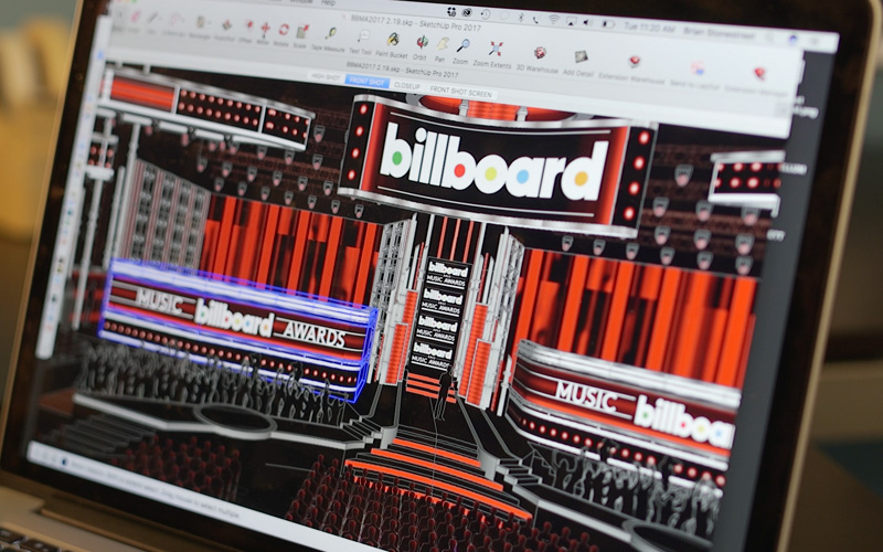 Billboard Music awards concept model shown on a laptop screen