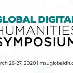 a informational graphic that reads 'global digital humanities symposium' and gives the event's details