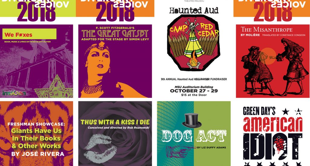 graphic grid of theatre posters