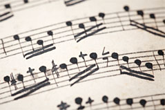 close up of music sheet