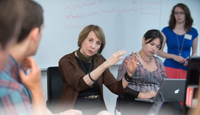 woman leading discussion 