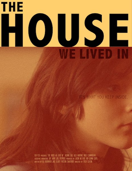 movie poster for "the house we lived in," shows a close up of the side of a girls face