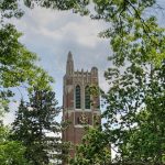 Beaumont tower surrounded by trees