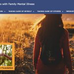website homepage with a girl walking in a field