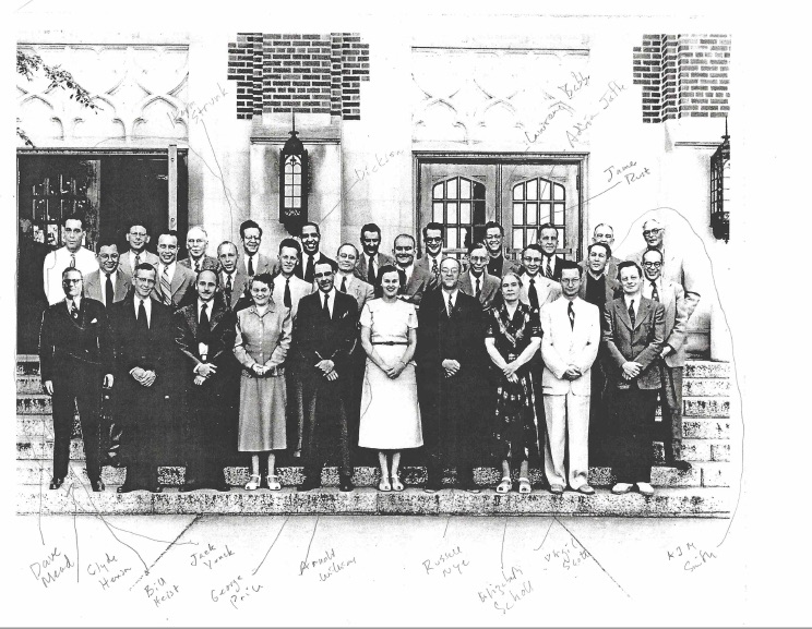 a old group photo in black and white of faculty at MSU