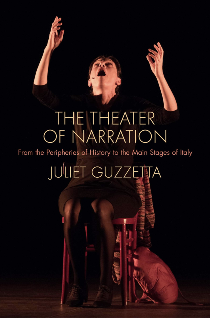 A book cover depicting a person raising their hands to the sky with dramatic, theater lighting. 