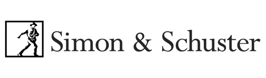 Graphic that reads Simon and Schuster in black lettering.