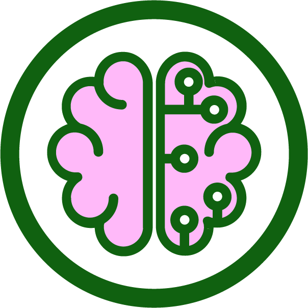 EDLI logo: a drawing of a brain with network connections inside a green circle