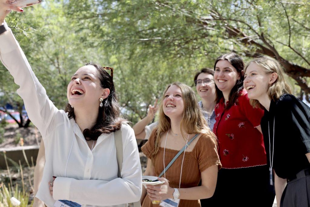 Smiling DHLC students taking a selfie